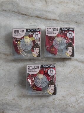 New invisibobble Bowtique Disney Belle Red Hair Rings (3-Pack)